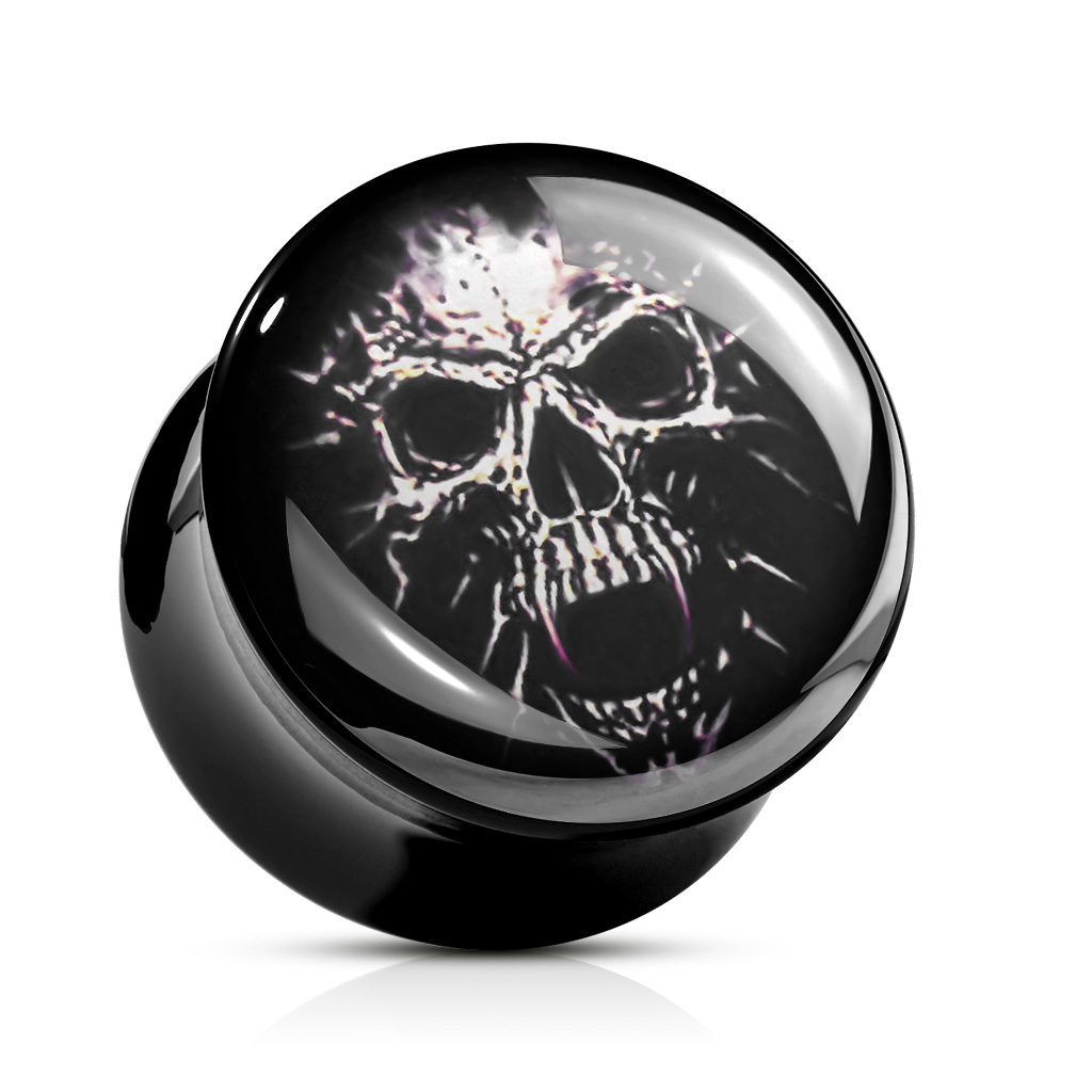 Plug made of acrylic with skull