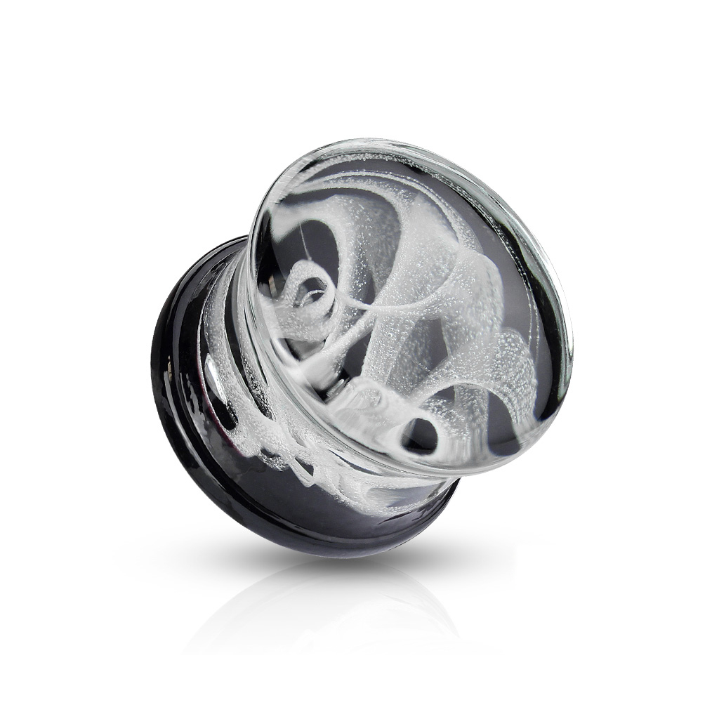 Plug with smoke pattern made of glass