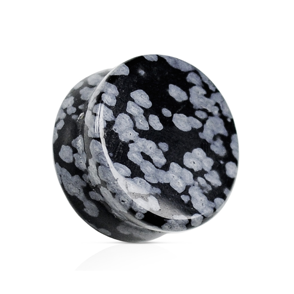 Plug of obsidian with snowflakes