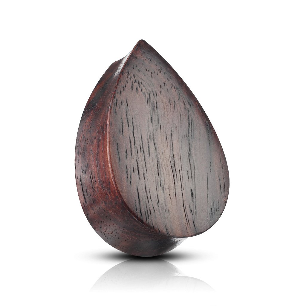 Plug drop-shaped made of wood