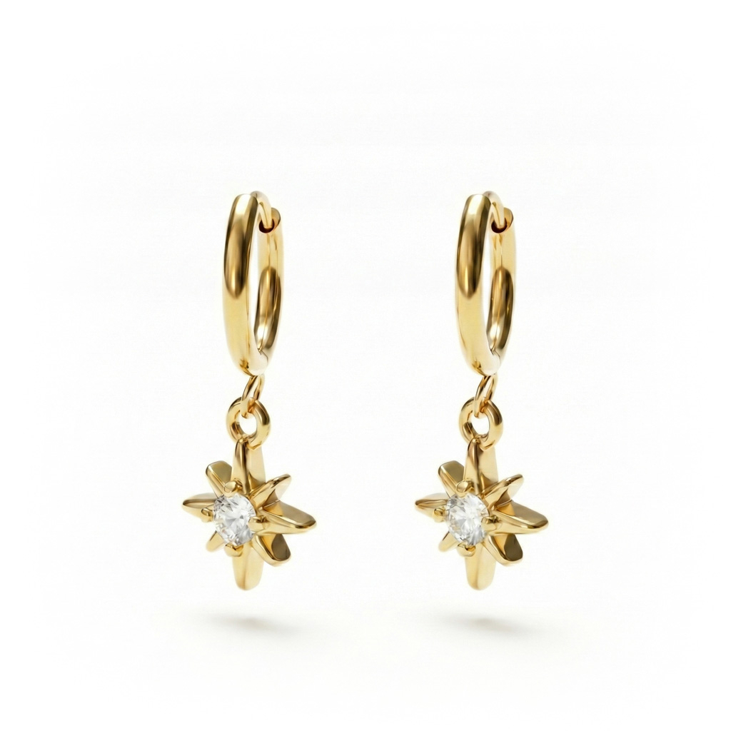 Par huggies naušnica s privjeskom sa zrakama sunca