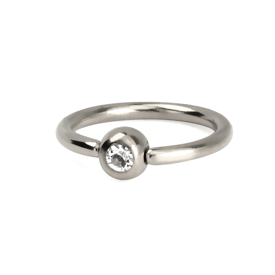 Seamless ring with fixed bezel-set ball