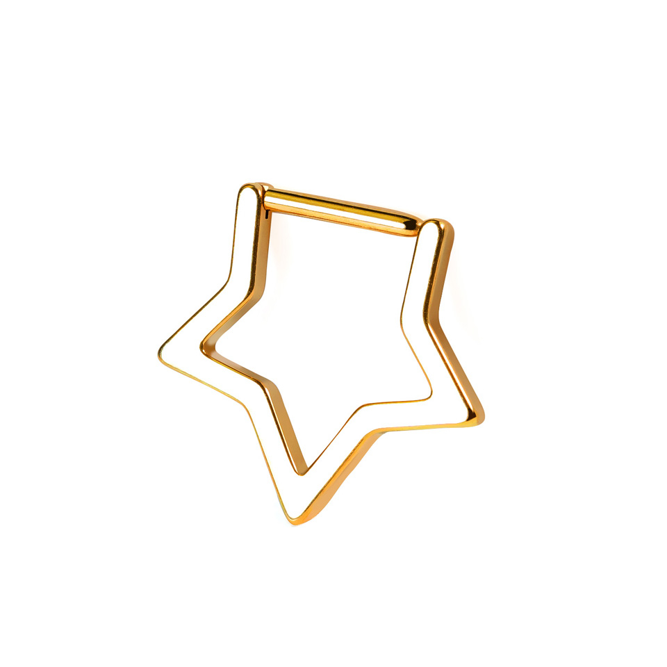 Star titanium clicker ring