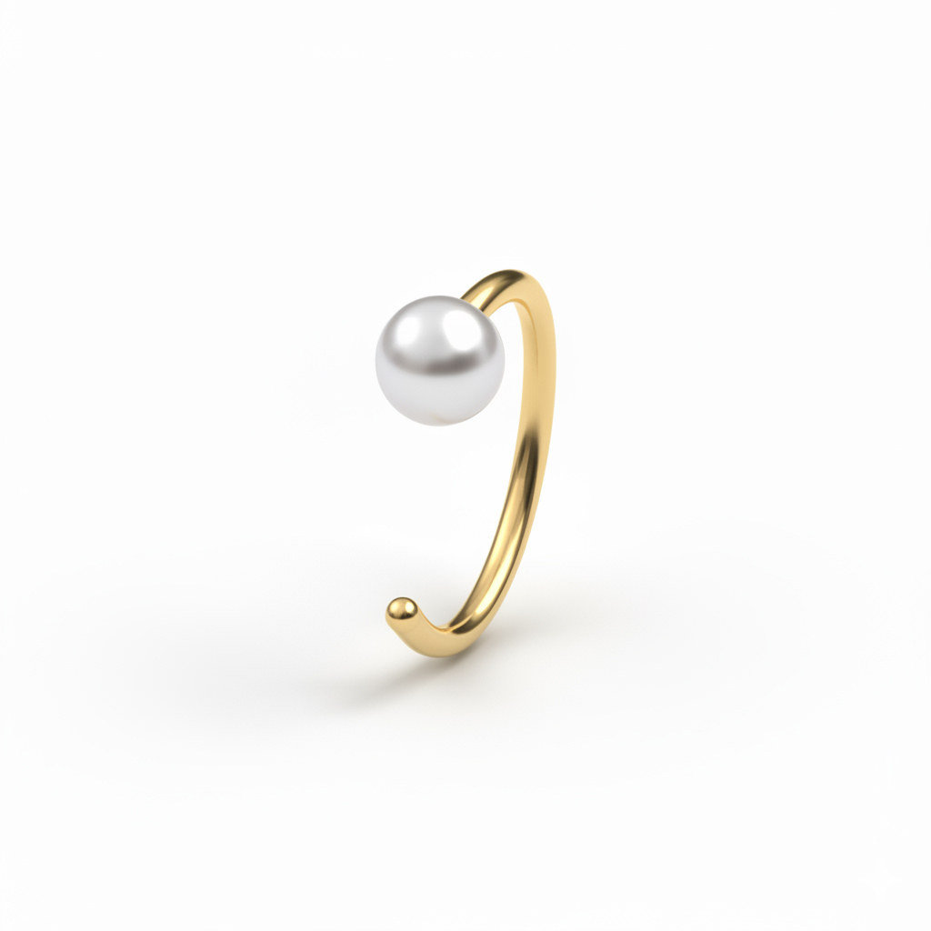 Pearl titanium open hoop