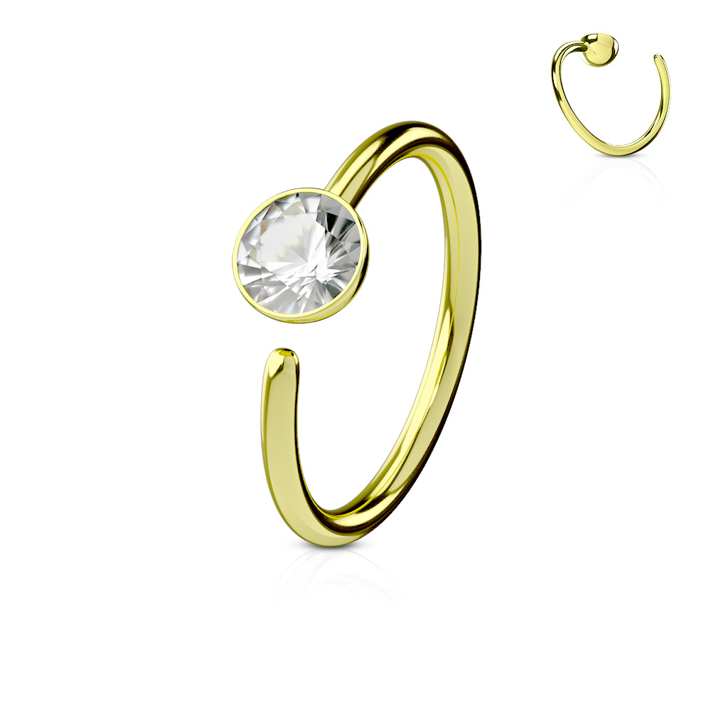 Ring with fixed crystal gem