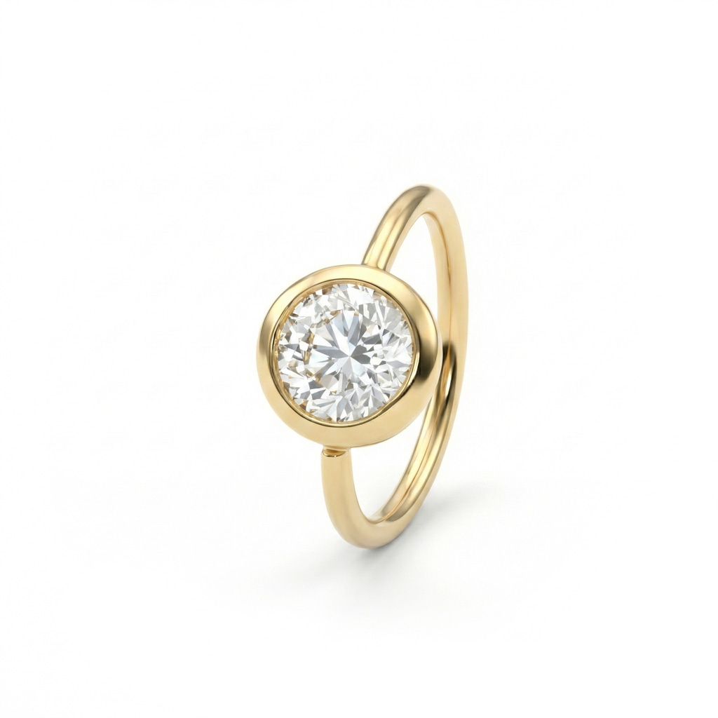 Ring made of 14k gold with crystal gem