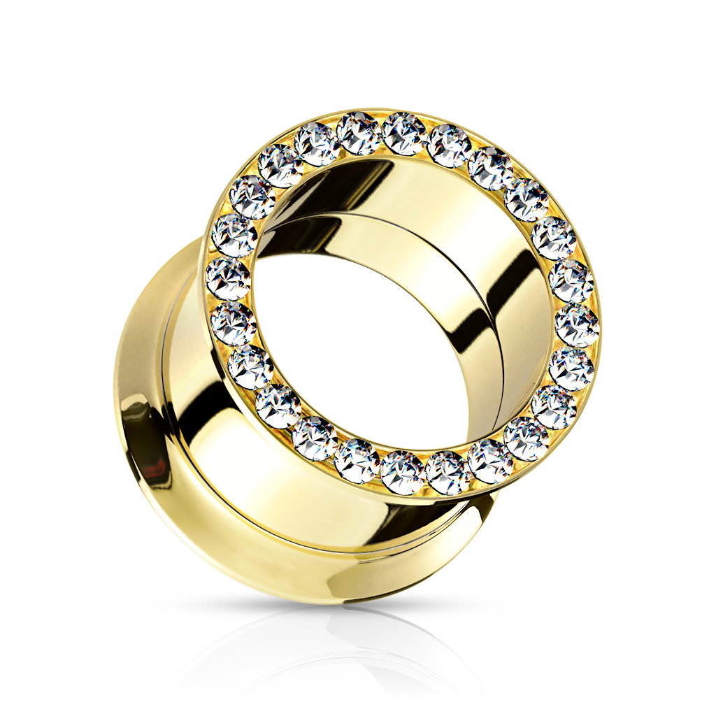 Tunnel gold-plated with studded edge