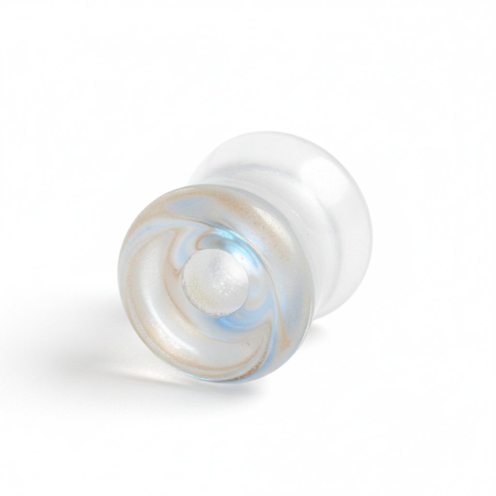 Stakleni tunel s proširenim rubom i efektom aurore borealis