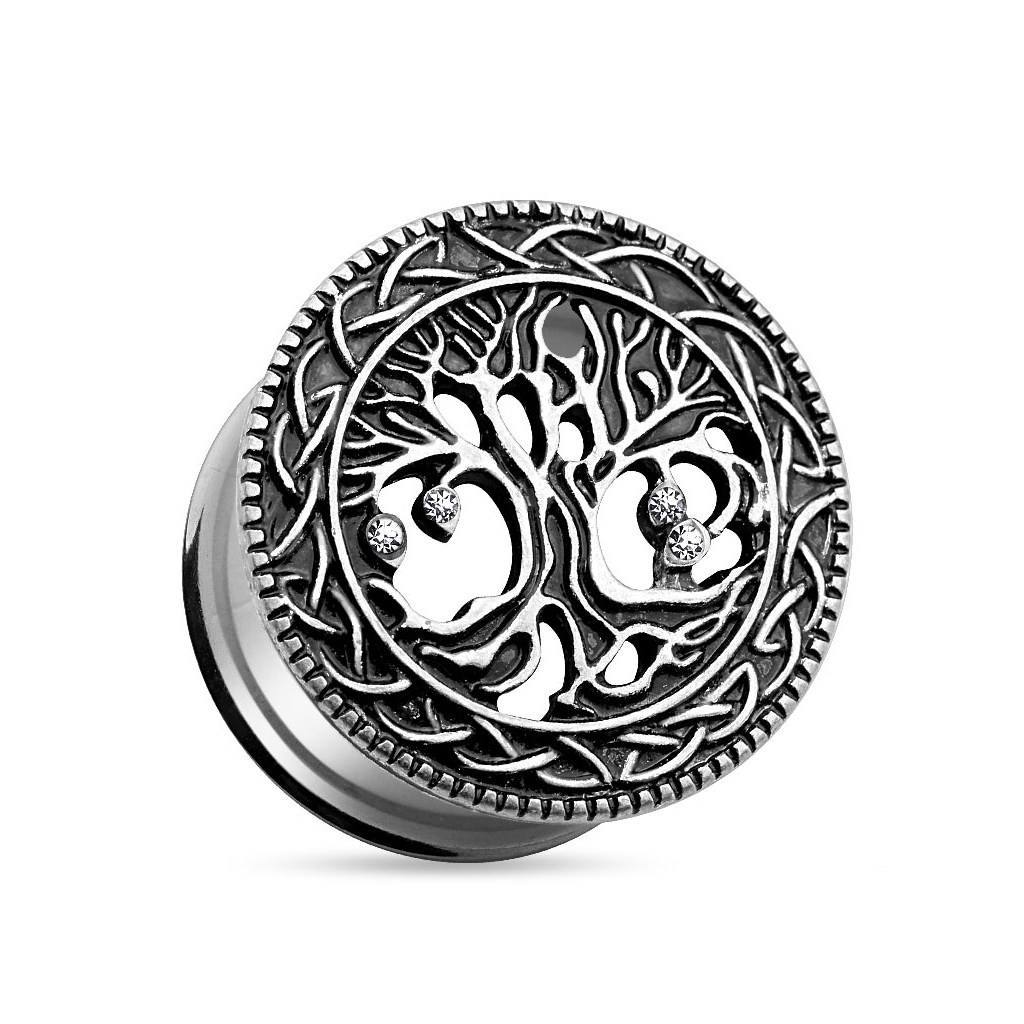 Tunnel made of surgical steel with tree of life