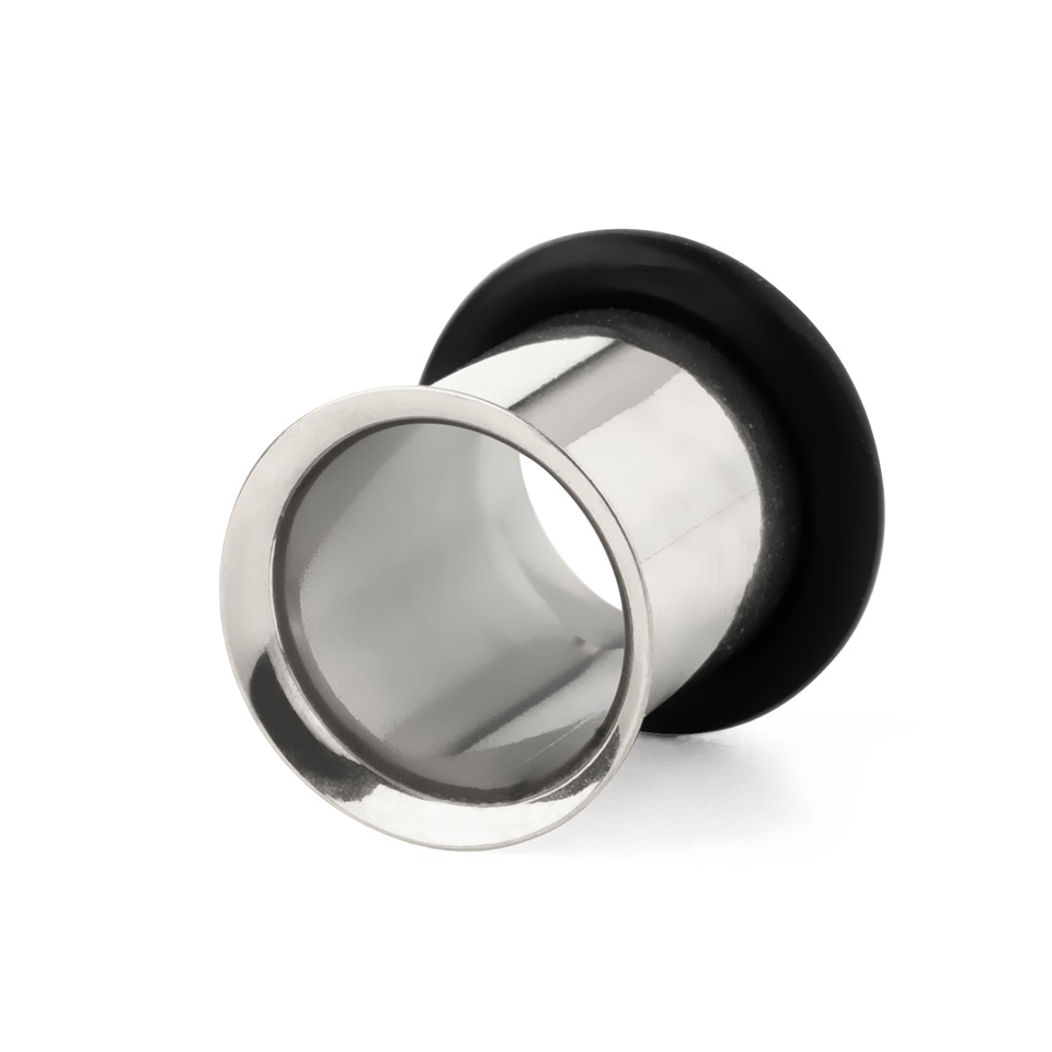 Tunnel made of surgical steel with o-ring