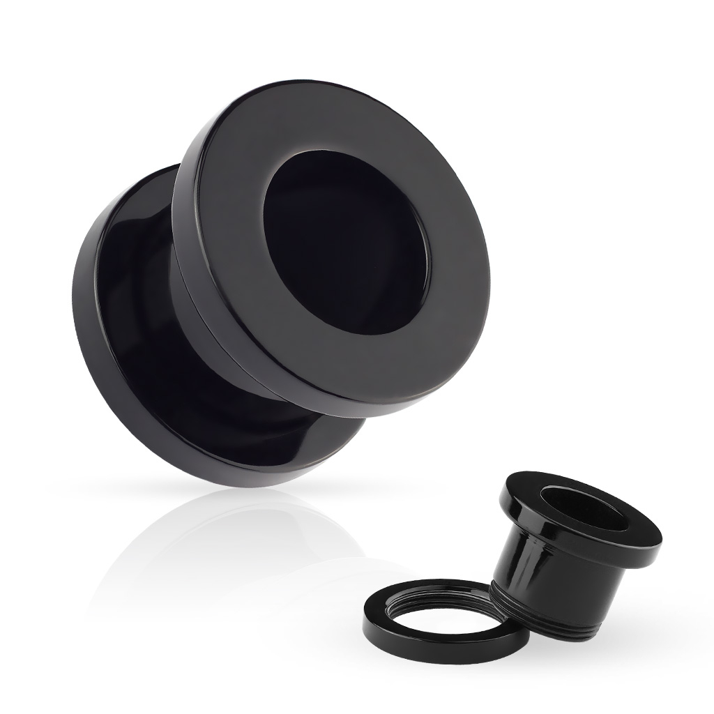 Tunnel made in black acrylic with screw thread.