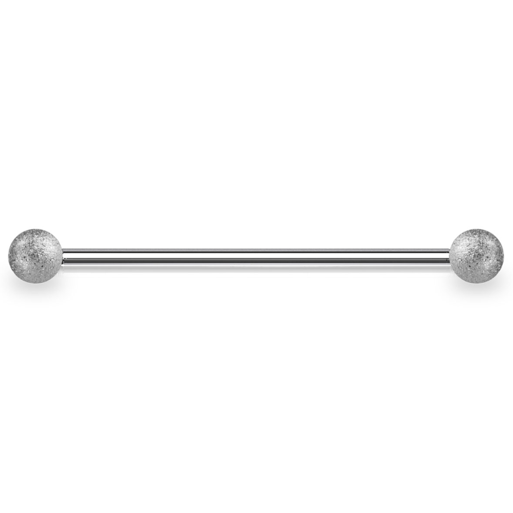 Straight barbell with diamond look