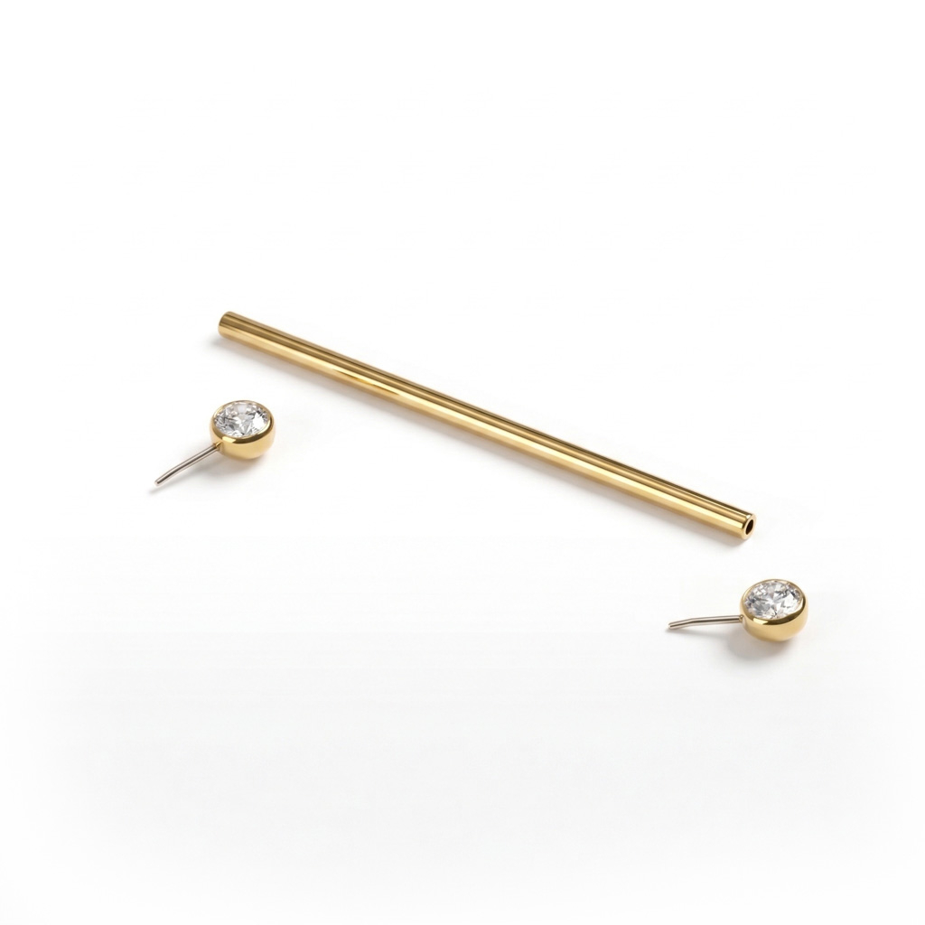 Industrial šipkica od titanija s uokvirenim kamenčićima