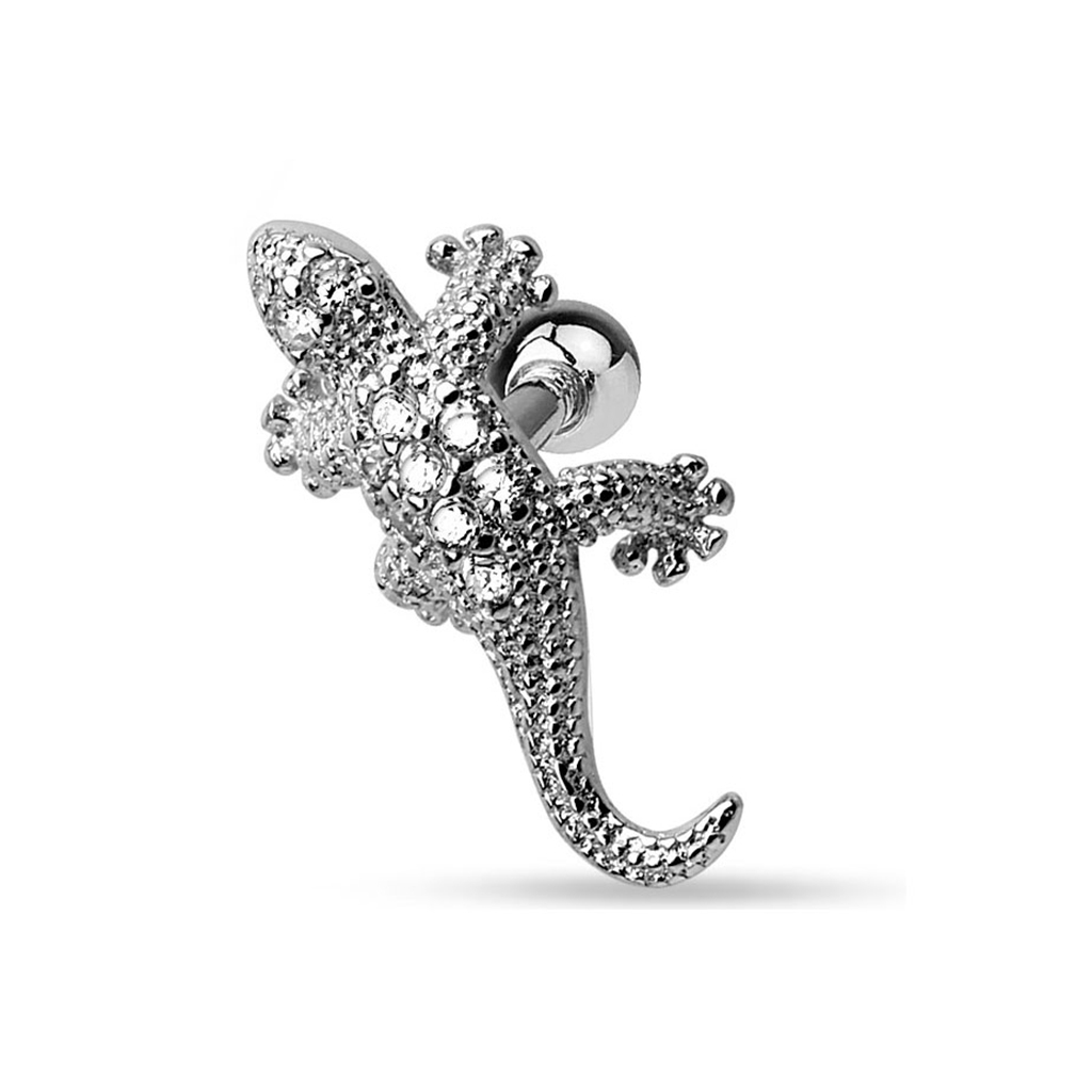 Naušnica s gušterom s kamenčićima