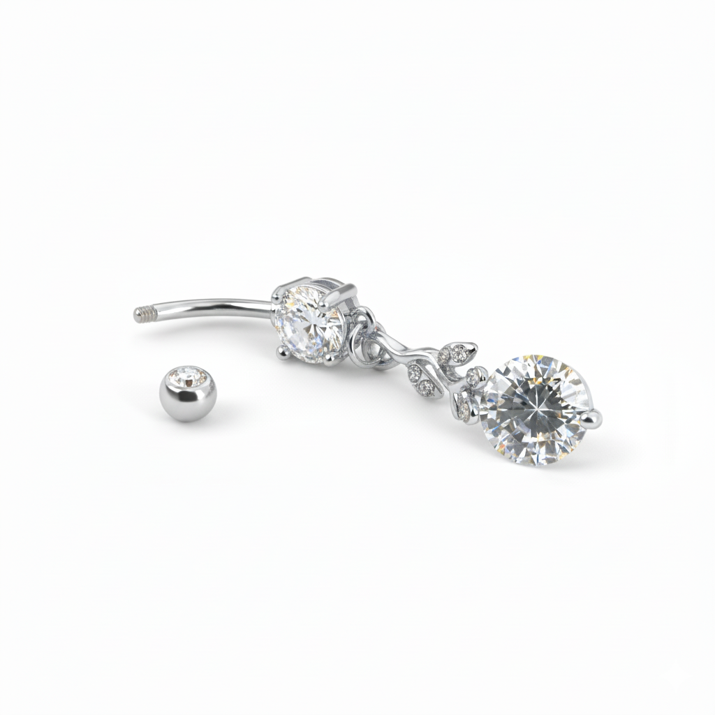 Nakit za piercing pupka s granom i kamenčićima