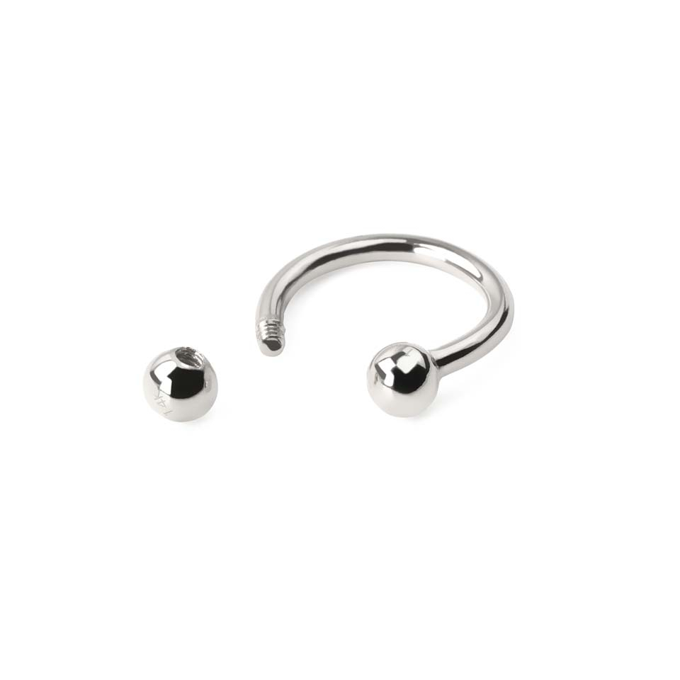 Circular barbell made of 14k gold