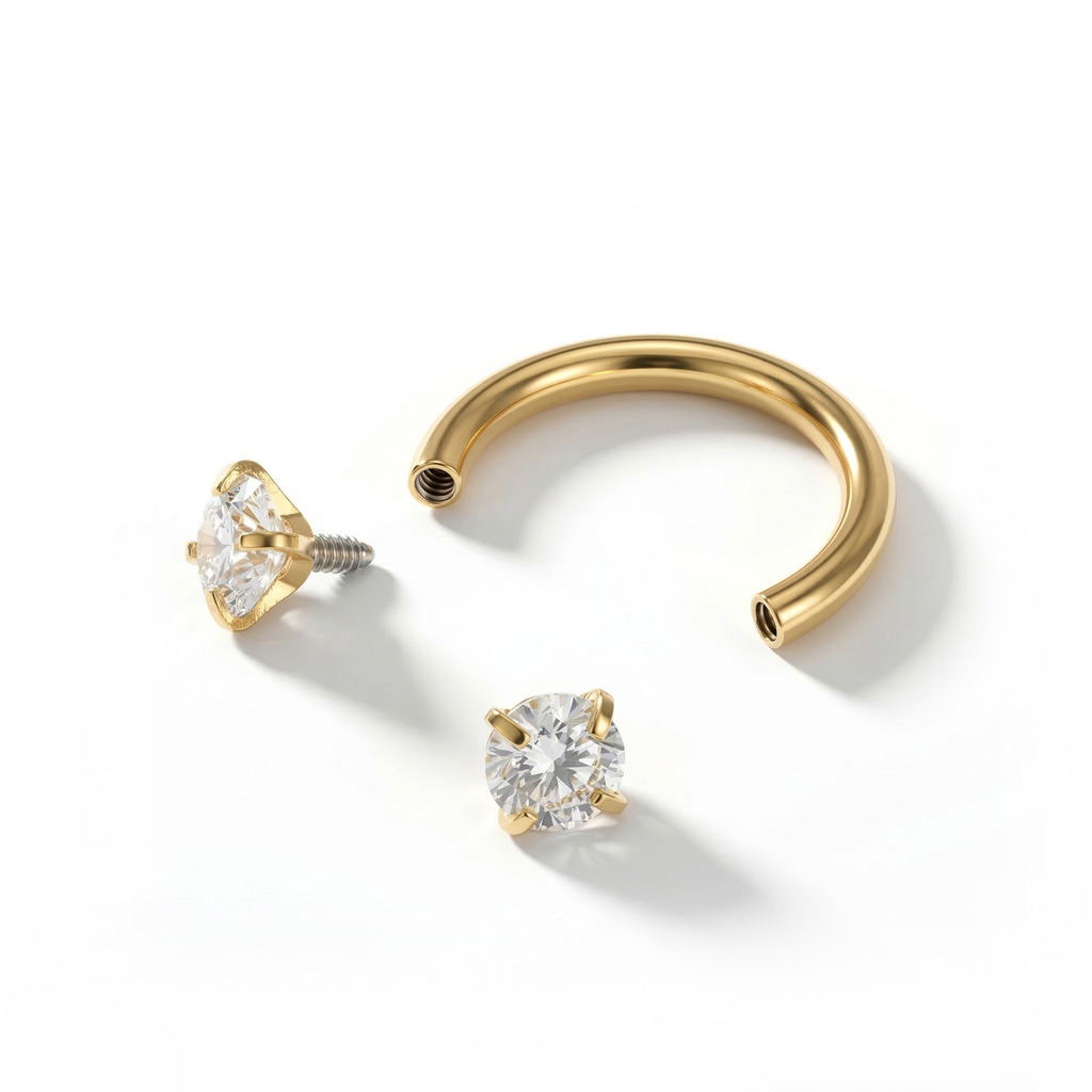 Potkova s unutarnjim navojem i okruglim kamenčićima