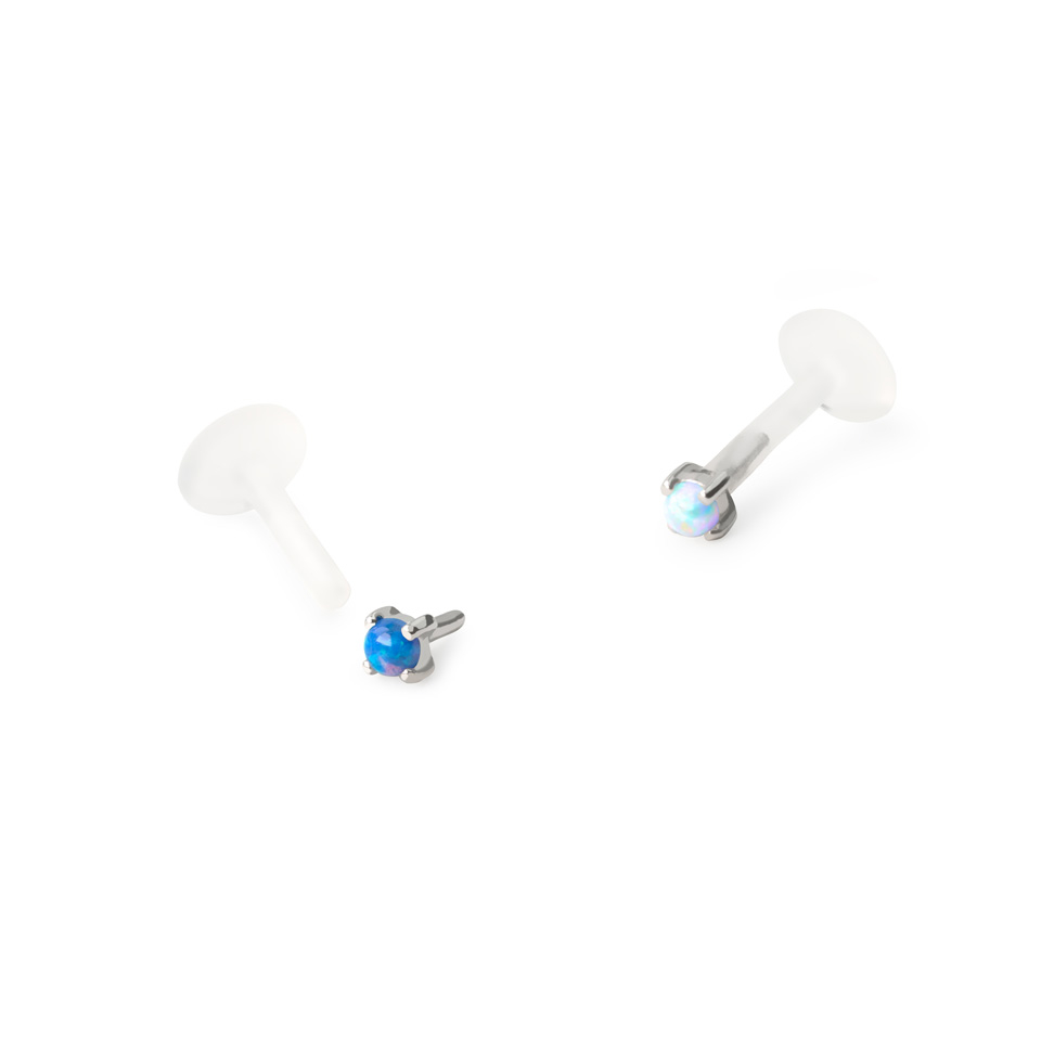 Labret od 14K zlata s opalnim kamenčićem
