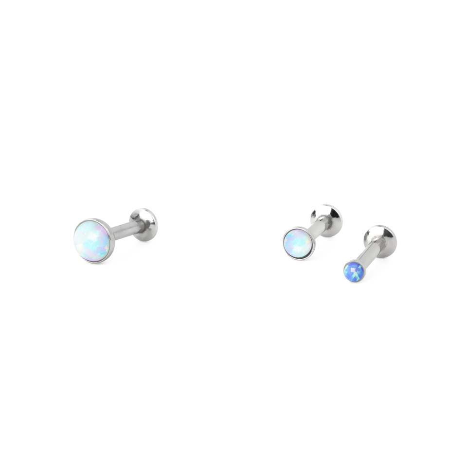 Push-in labret s opalom