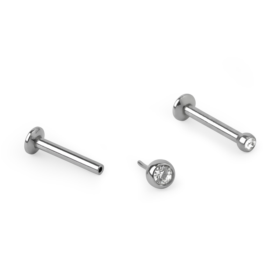 Push-in labret s kamenčićem