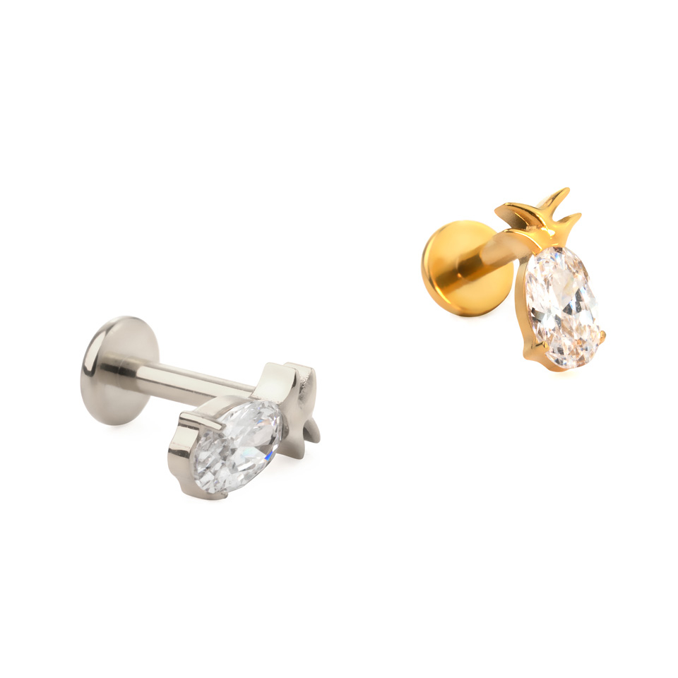 Labret od titanija s ananasom