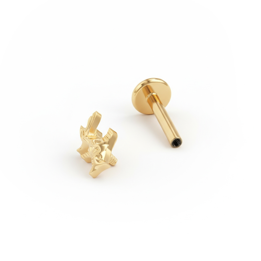 Koi fish labret in titanium