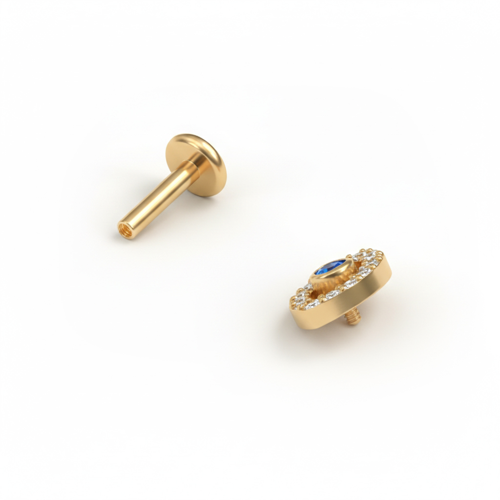 Titanium evil eye labret