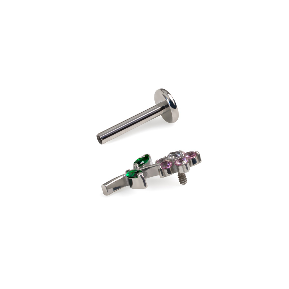 Cute flower flat back labret