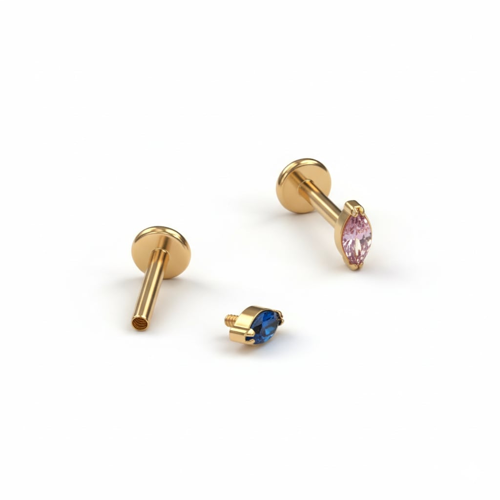 Labret od titanija s kamenčićem u boji po izboru