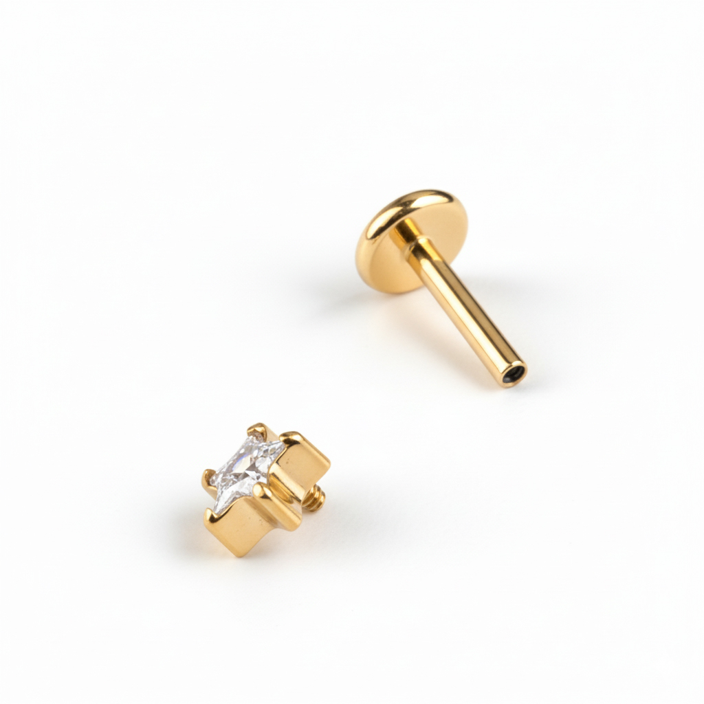 Titanium labret with star stone