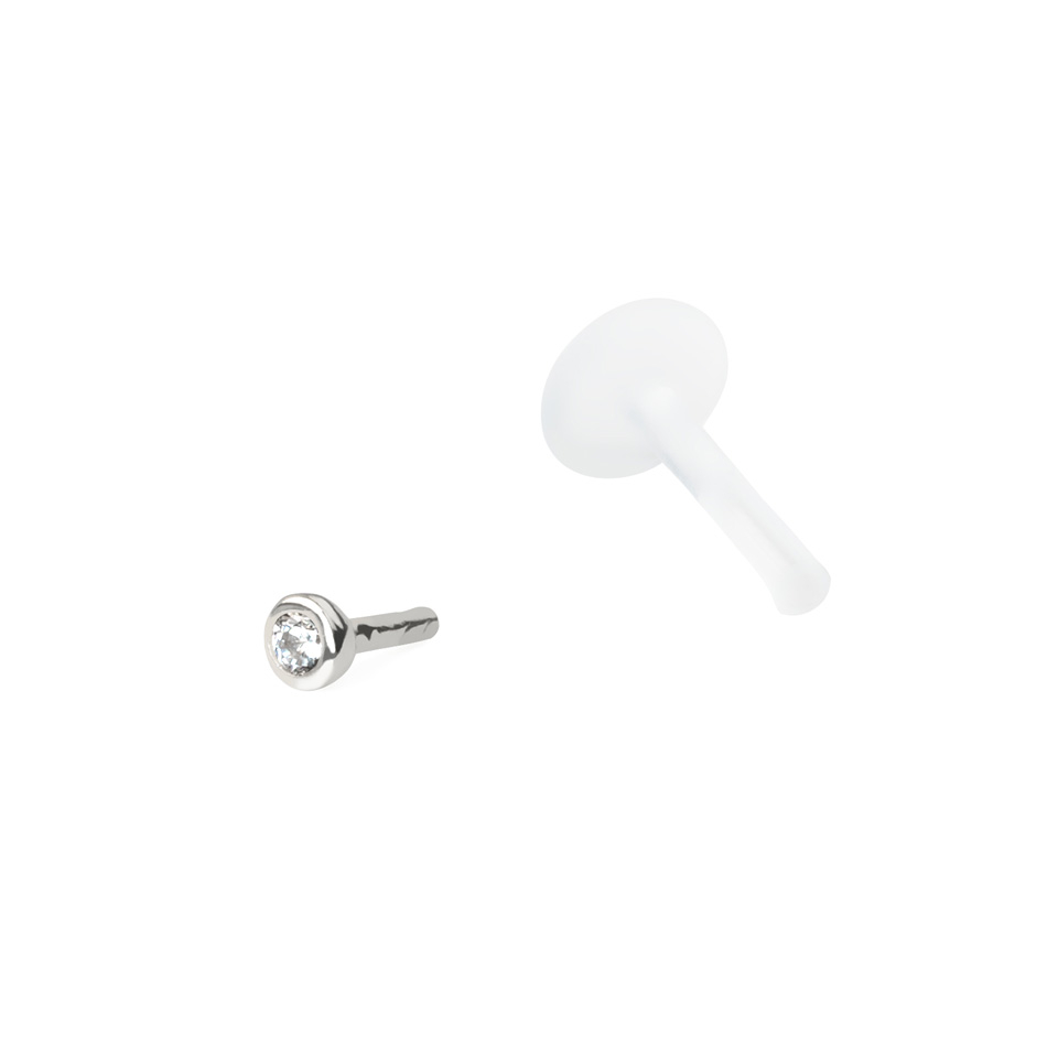 Labret s vrhom od 14K zlata i iglom od ptfe-a