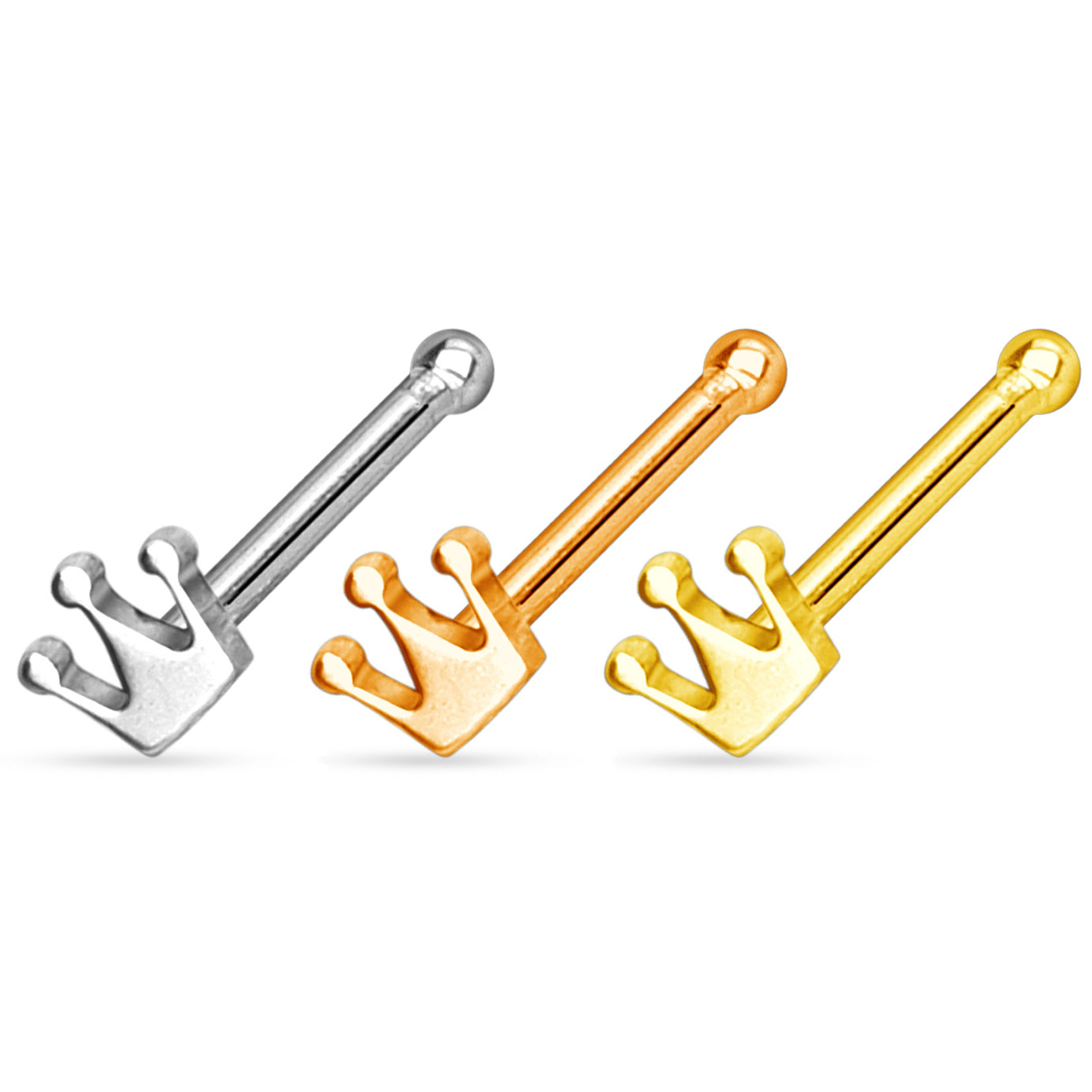 Nose stud with crown