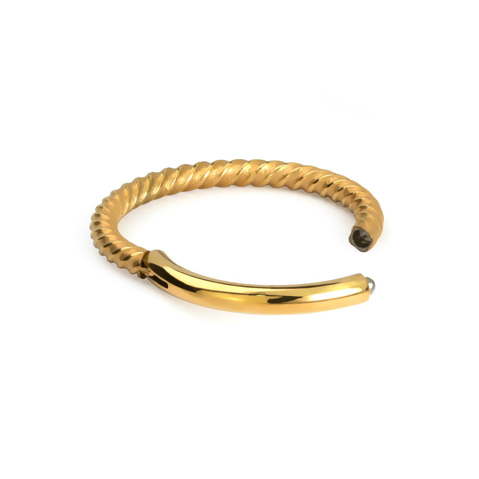 Hinged ring with twisted wire