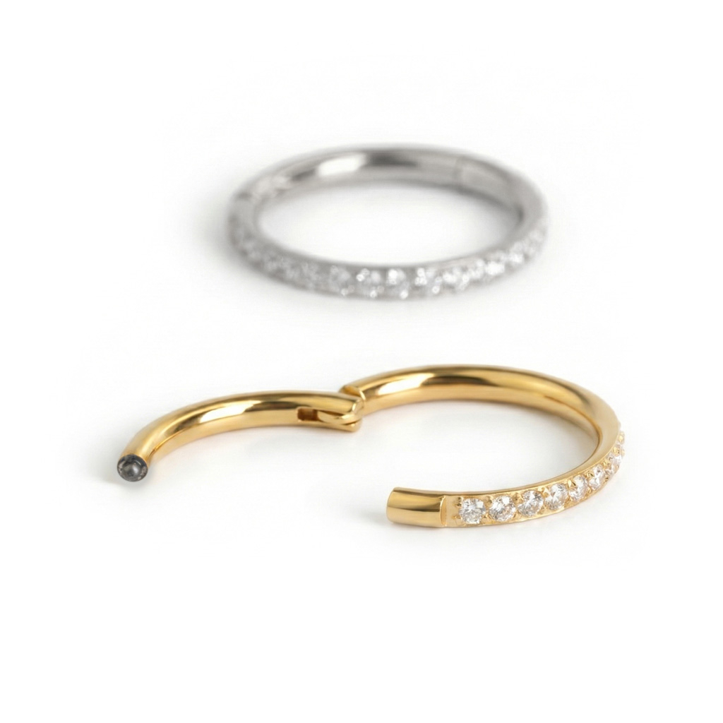 Segmentna karika od kirurškog čelika s kamenčićima prema van