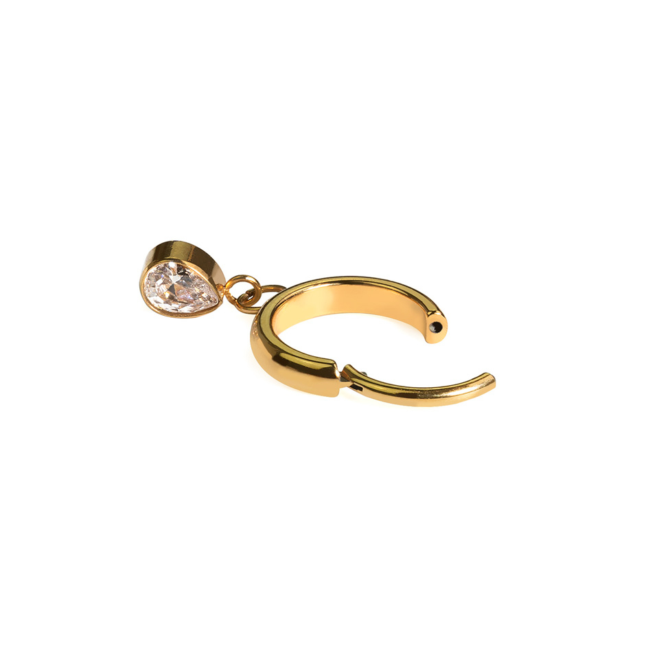 Titanium ring with teardrop dangle