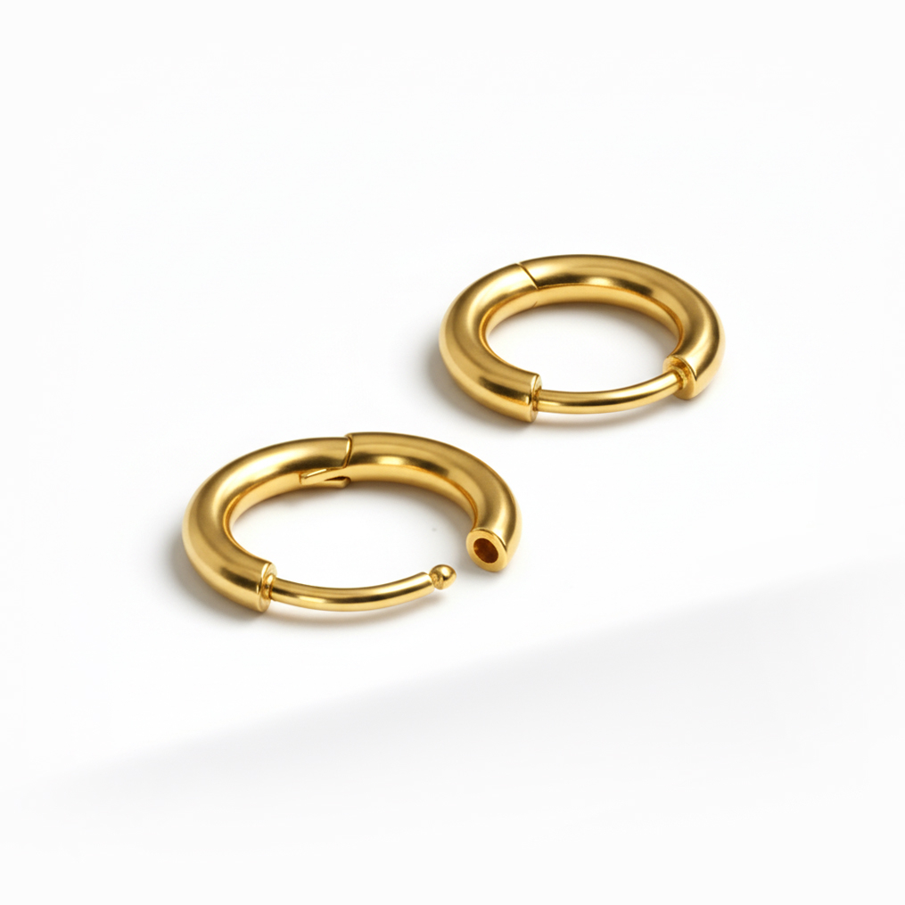 Pair of titanium huggie hoops