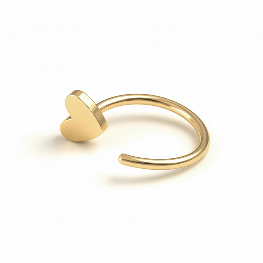 Otvorena karika sa srcem od titanija