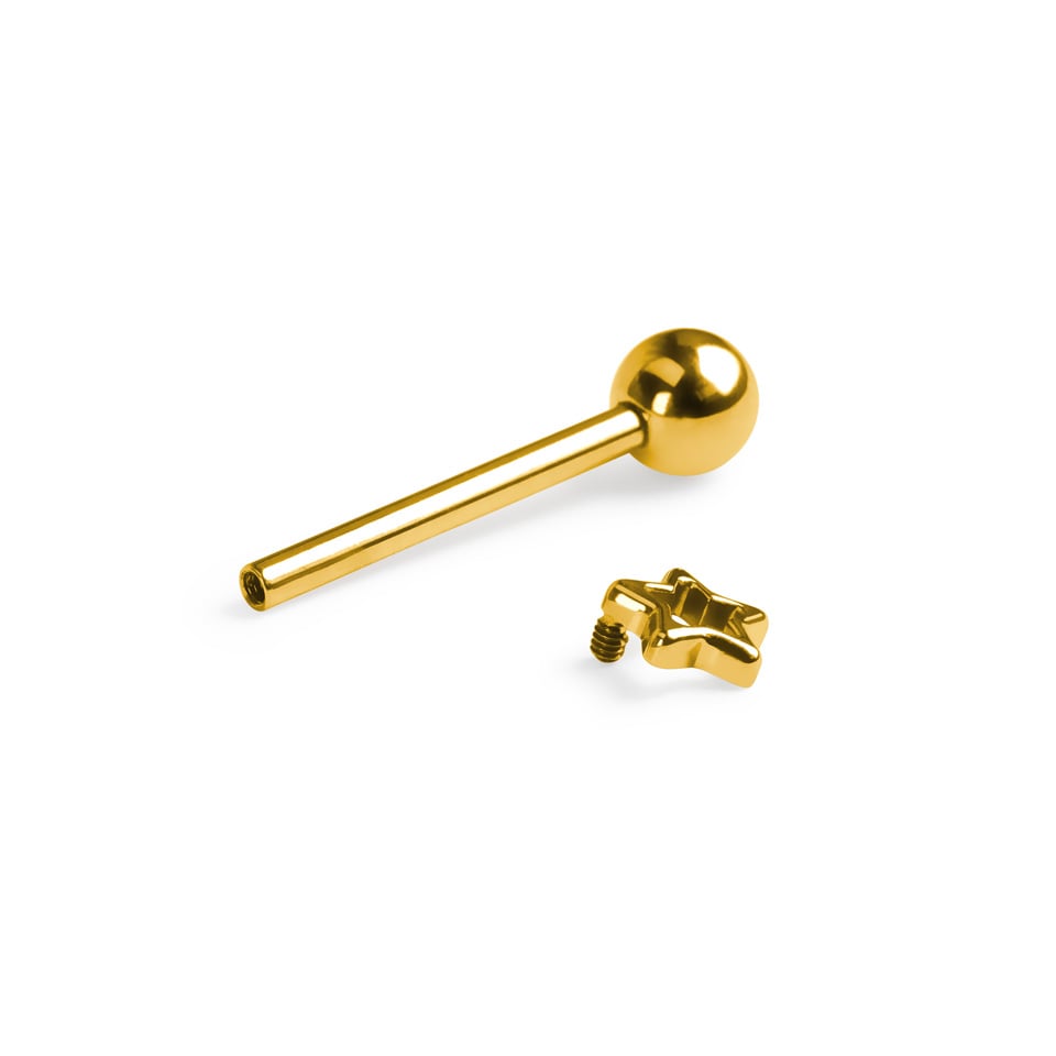 Titanium tongue barbell with star