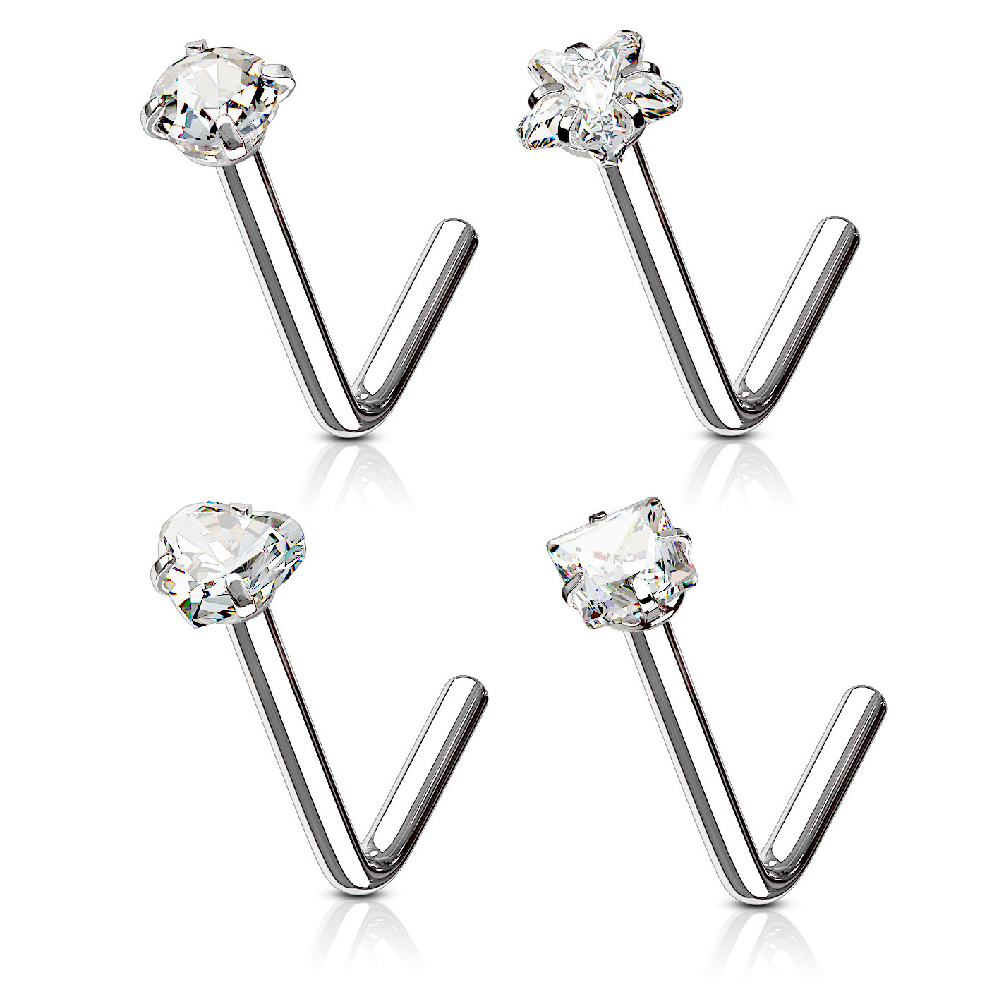 Nose stud in different styles and colors